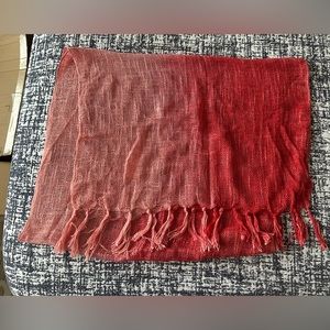 Salmon Pink Silky Gauze Scarf